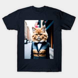 Humanoid Cat - Modern Digital Art T-Shirt